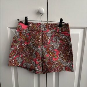 H&M High Waist Paisley Shorts - Pink and Gray